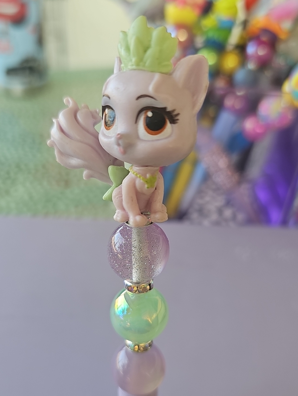 Custom Beadable Pen Lily, Princess Tiana's kitten Disney Princess Palace